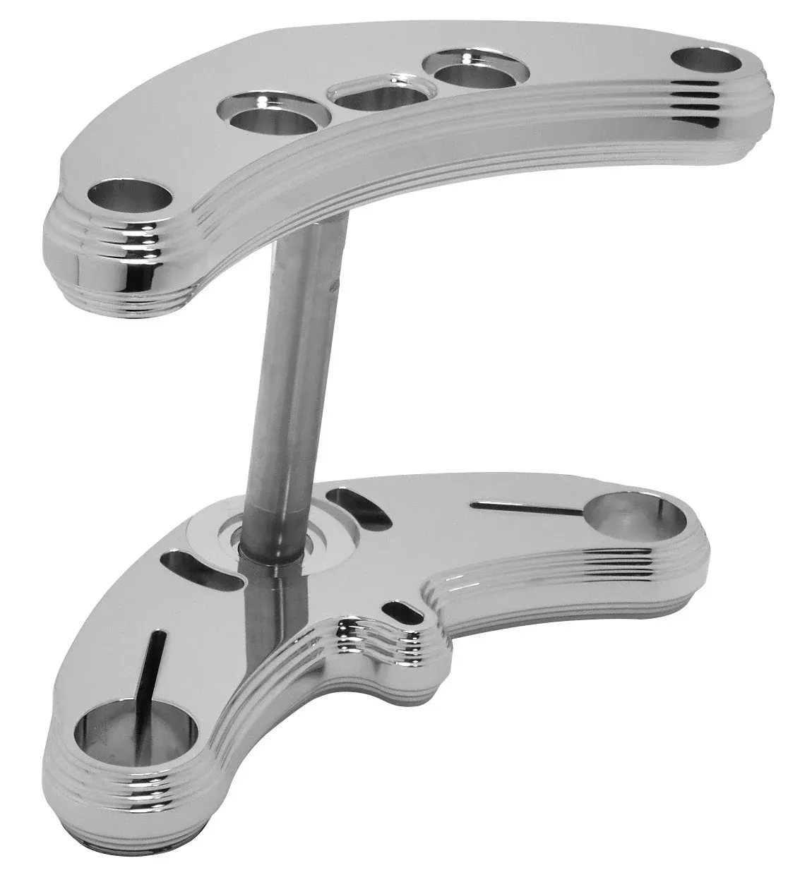 Hardbody Chrome 5 Rake Pyramid Billet Front Fork Bracket Harley Wide Glide 49-88