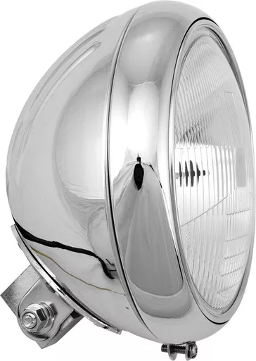 Harddrive 7" Headlight Grooved Shell Chrome - L20-6084GD