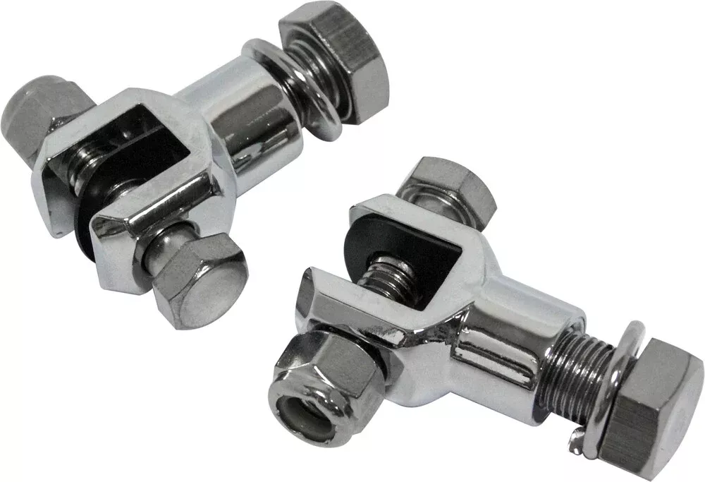 Harddrive Chrome 3/8"-24 Motorcycle Footpeg Clevis Mounts for Harley Davidson
