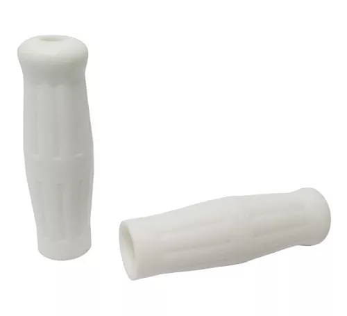 HardDrive Old School Rubber Handlebar Grips - White (28-0108)