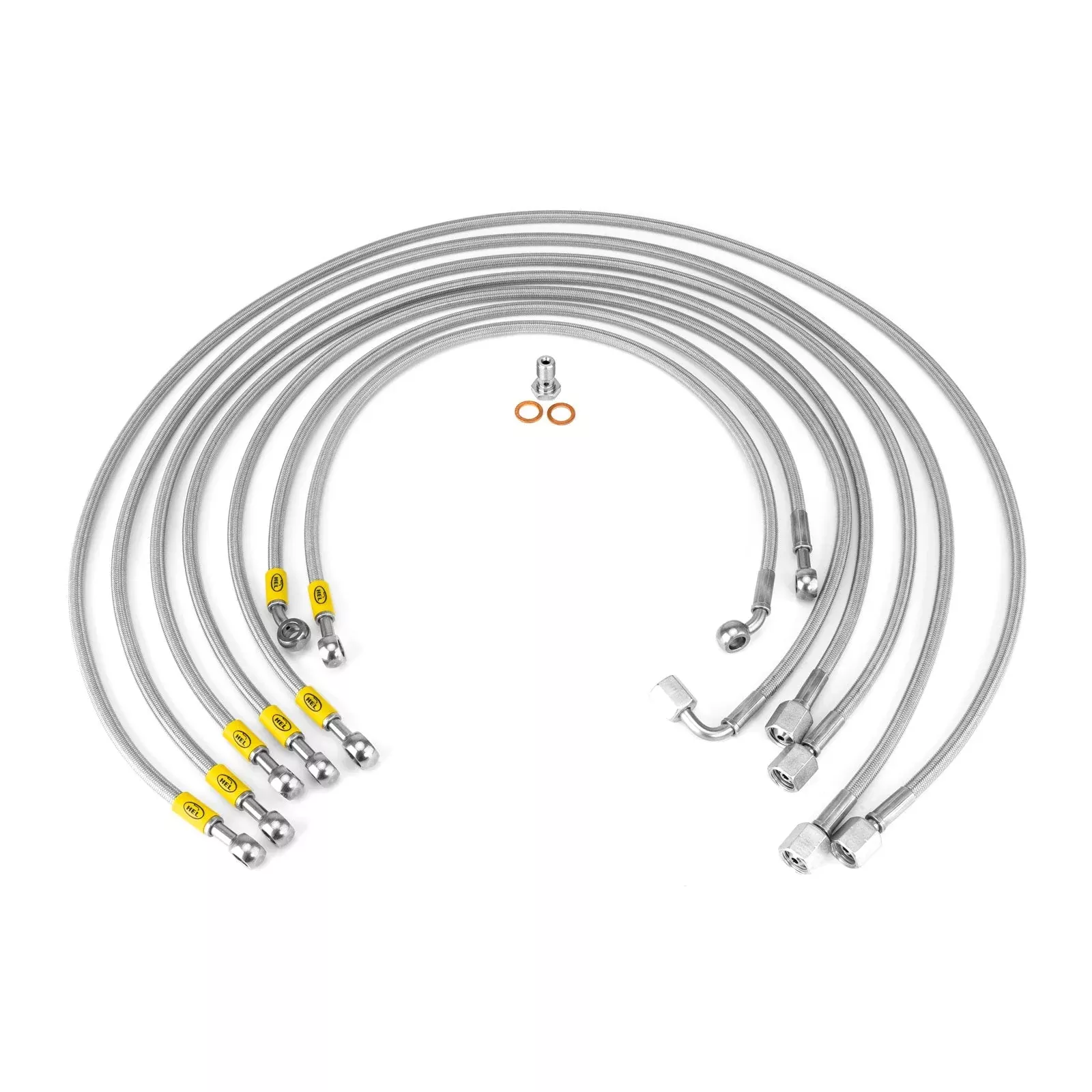 HEL Performance Fuel Injector Lines for Volkswagen Scirocco MK2 16V (M12 Injectors), Stainless Steel Braided