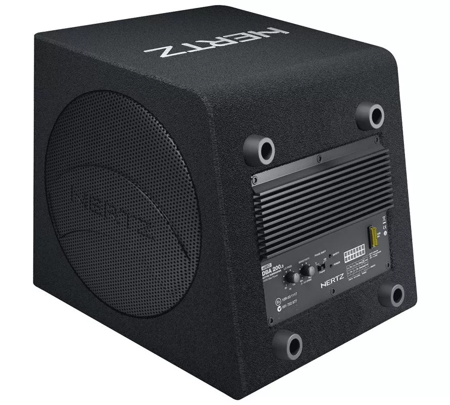 Hertz Dieci DBA 200.3 Subwoofer 8" 4 Ohm 140W Powered Sub-Box & Amplifier Combo