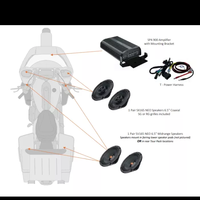 Hertz HSP2 Plug and Play Front Speaker Kit W/ NEO Woofers 4 Harley 14-23