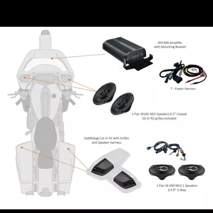 Hertz HSP3 Plug and Play Front Speaker Kit W/ NEO Woofers 4 Harley 14-23