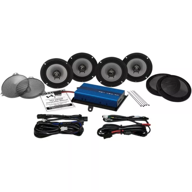 Hogtunes Complete 200 Watt Amp G4 4 Speaker Kit 14-19 Harley Touring Ultra FL