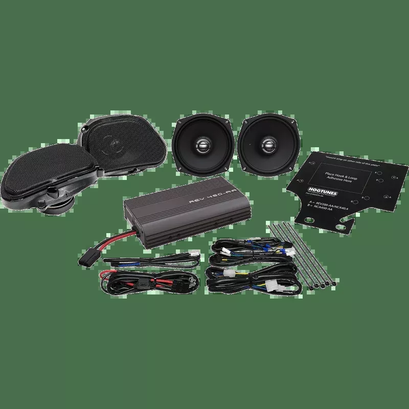 Hogtunes Front/Rear Speaker/Amp Kit 11-13 Road Glide Ultra