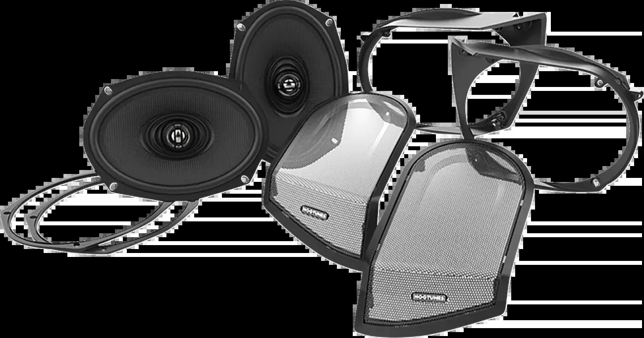 Hogtunes6"x9" XL Series Saddlebag Lid Speaker Kit for 1998-2013 Harley Touring