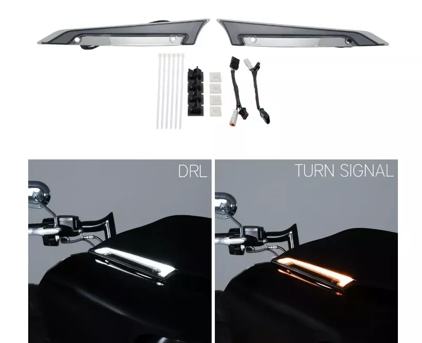 HOGWORKZ Lumipro LED Windshield Trim Lights for Harley Road Glide '15-'24
