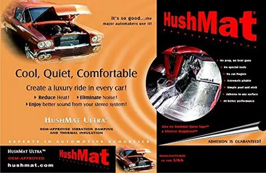Hushmat 10400 Ultra Floor/Dash Kit – Black Sound Deadening Material