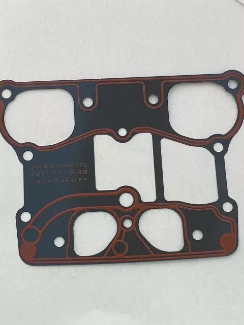 James Pair Rubber Steel Rocker Box Gaskets fits 1999-2017 Harley DYNA Touring