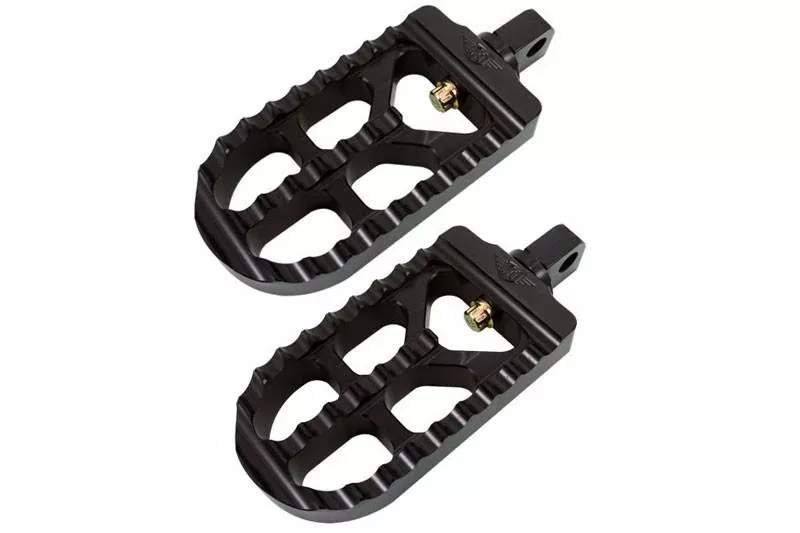 Joker Machine Adjustable Serrated Footpegsfor H-D Male Mount Style -4-1/2" Long, Black Anodized (Pair)