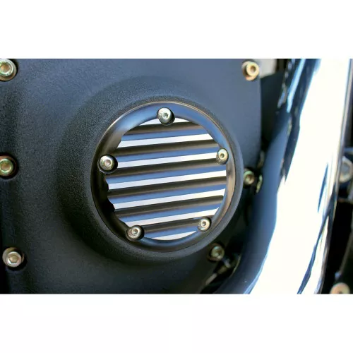 Joker Machine Finned Points Cover for 1999-2017 Harley Twin Cam - Black/Natural