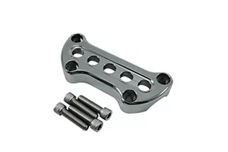 Joker Machine Upper Handlebar Clamps for '84-12 Models w/ 3½" On-Center Risers and Offset Mounting Holes (Except Springer) & '86-12 XL -Chrome-Plated