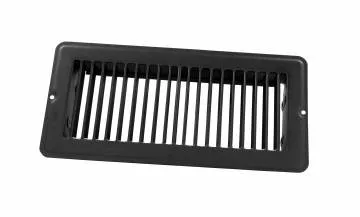JR Products 02-29185 Undampered Floor Register - Black, 4" x 10" Size