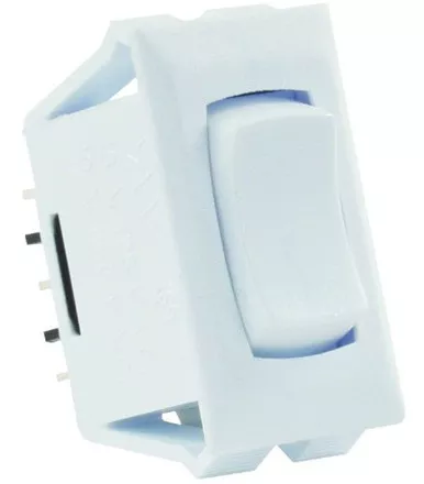 JR Products 12695 Momentary On/Off Switch with Bezel - White