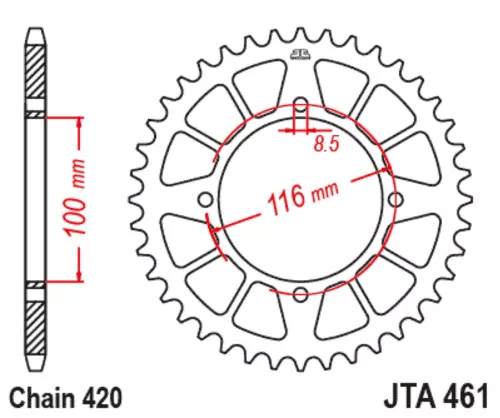 JT Aluminum Rear Sprocket 48 Tooth (JTA461.48)