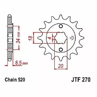 Jt Jt Sprkt Front 12T - JTF270.12