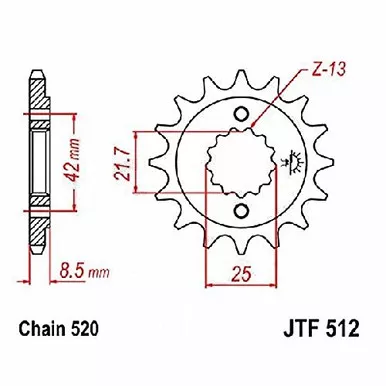 Jt Jt Sprkt Front 13T - JTF512.13