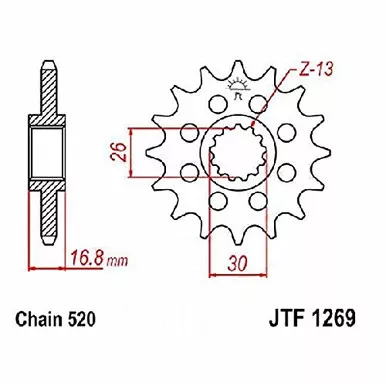 Jt Jt Sprkt Front 14T - JTF1269.14