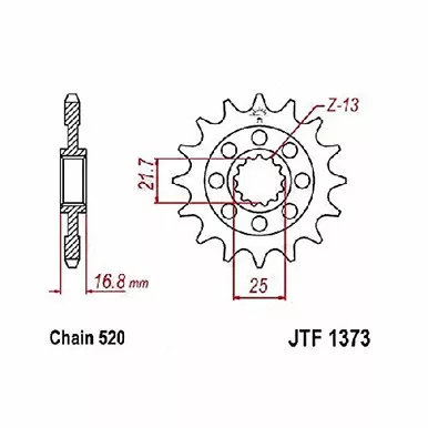 Jt Jt Sprkt Front 15T - JTF1373.15
