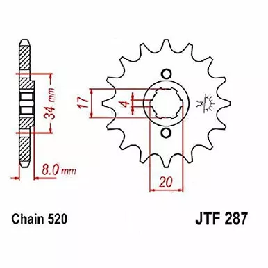 Jt Jt Sprkt Front 15T - JTF287.15