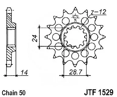 Jt Jt Sprkt Front 16T - JTF1529.16