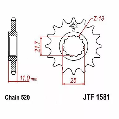 Jt Jt Sprkt Front 17T - JTF1581.17