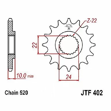 Jt Jt Sprkt Front 17T - JTF402.17
