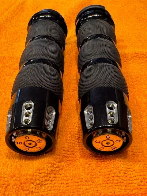JT's Cycles Genuine .50 Cal Bullet TBW Hand Grips for 2008-2023 Harley Davidson