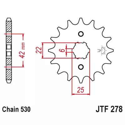 JT Sprockets Front Steel Countershaft Sprocket 17 Tooth 17T 530 Chain JTF278.17