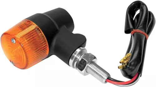 K&S Aluminum Body Marker Lights 36mm Round #3 Black Satin Finish Amber (25-8632)