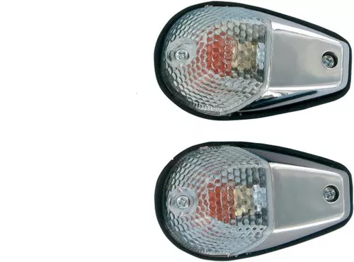 K&S Flush Mount 3.5"x2.25" Marker Lights Single Filament Chrome/Clear (25-8238)