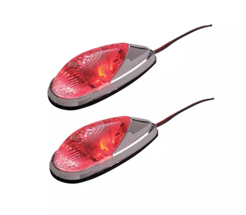K&S LED Adhesive Flush Mount Mini Marker Light Chrome/Red (25-9501)