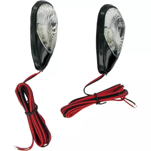K&S LED Flush Bolt Mount Mini Marker Light Carbon w/Red LED (25-9551B)
