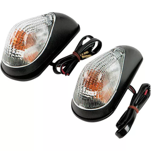 K&S Single Filament Mini Wing Black Marker Lights w/Clear Lens (25-8099)