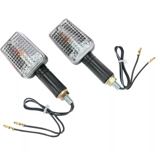 K&S Universal Long Stem Black Mini Stalk Marker Lights w/Clear Lens (25-8131)