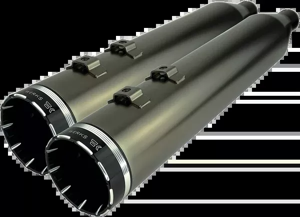 Khrome Werks 4-1/2″ HP-Plus Slip-On Mufflers – Smoked Chrome With Tracer – Touring