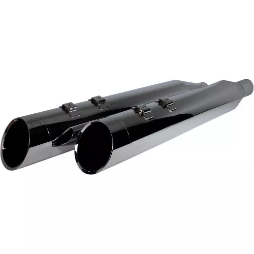 Khrome Werks 4.50" HP-Plus Slip-On Mufflers for 2017-2024 Harley Touring - Chrome/ Chrome Edge Tip