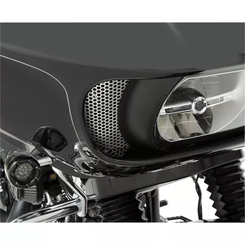 Klock Werks Round Cut Fairing Vent Screen for 2015-2023 Harley Road Glide - Chrome