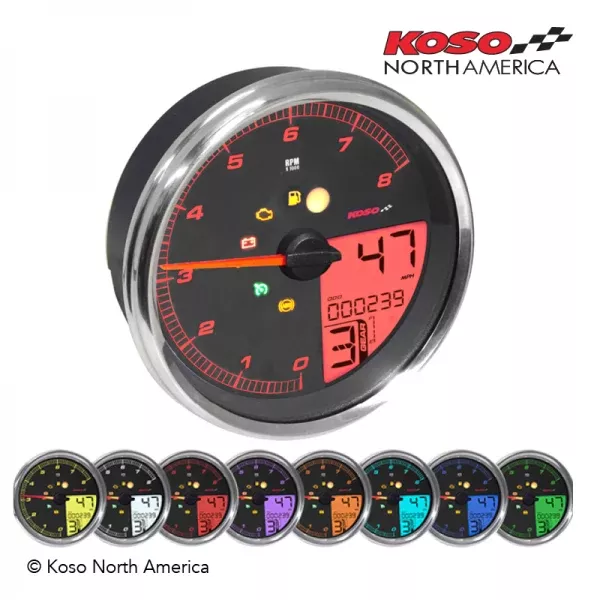 KOSO BA072100 HD-05Chrome Speedometer / Tachometer 14-19 Harley Dyna Softail