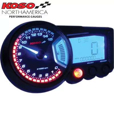 Koso RX-2 SP Style Multi-Function Gauge Black Panel