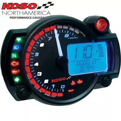 Koso RX-2N SP Style Multi-Function Gauge Black Panel