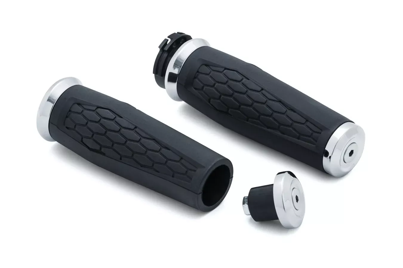 Kuryakyn 5920 Chrome 1" Hex Grips 96-19 Harley Dual Throttle Cable
