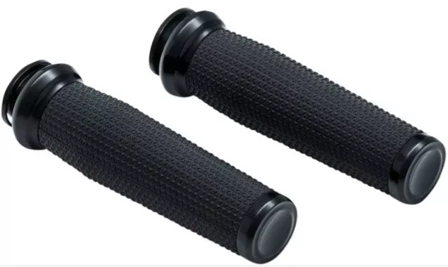Kuryakyn 5961 Black Thresher Textured Motorcycle Handlebar Grips 18-19 Indian