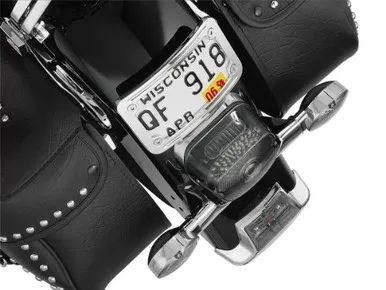 Kuryakyn 9171 Curved Laydown License Plate Mount for Harley-Davidson, Honda