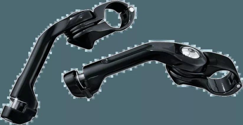 Kuryakyn Adjustable Tour-Tech Cruise Peg Mounts Long Arm for Shorter Riders w/ 1.25 Inch Engine Guards -Black