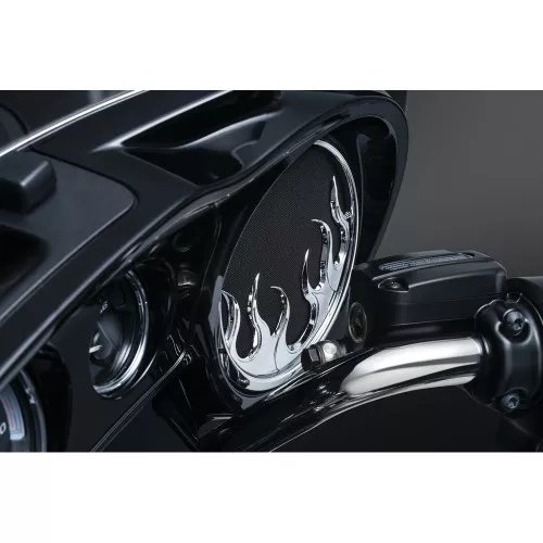 Kuryakyn Flame Speaker Grills for 2014-2016 Harley Touring