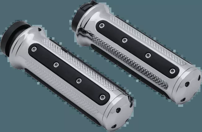 Kuryakyn Heavy Industry Grips for Certain '84-23 Electronic Throttle Control -Chrome