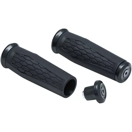 Kuryakyn Hex Grips for 1" Bars on Harley Models - Satin Black