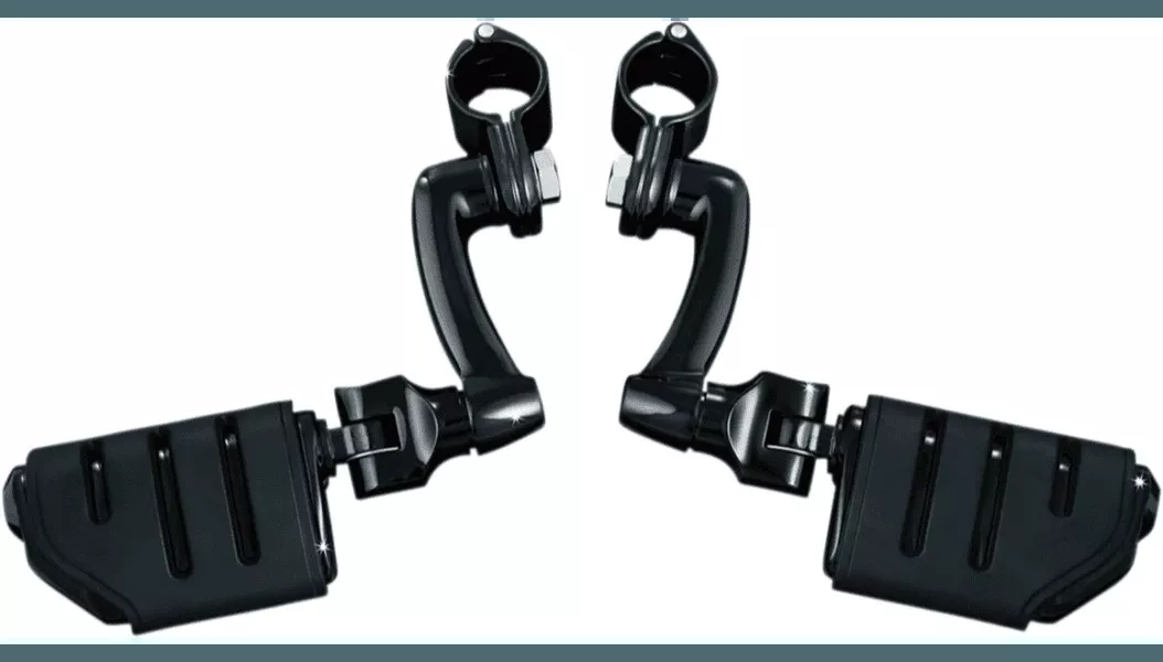 Kuryakyn Longhorn Offset with 1 1/4" Clamps and Trident Dually Peg - Black